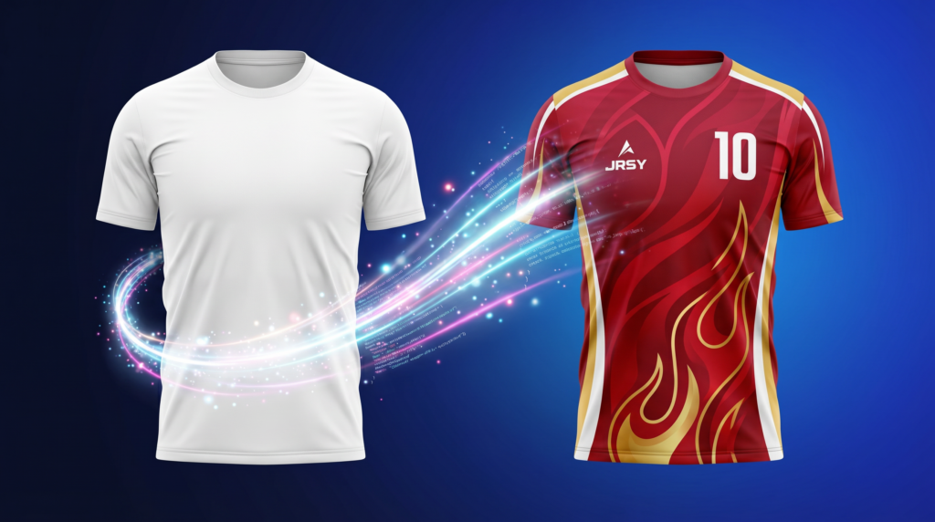 Maillot blanc uni et maillot personnalisé avec motif flamme rouge